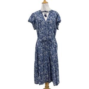 Trovata Birds of Paradis Dress Womens S Small Emery Boho Waist Tie Tassel Midi